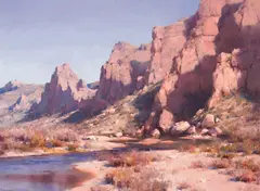 Mark Boedges, Bright Desert Sunshine, Oil on board