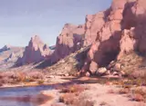 Mark Boedges, Bright Desert Sunshine, Oil on board