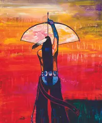 John Nieto, Plains Archer, Acrylic on canvas