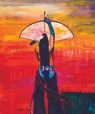 John Nieto, Plains Archer, Acrylic on canvas