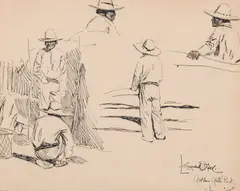 Yaqui Indians by Maynard Dixon, Pen & Ink, sold Apr 2025