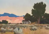 Maynard Dixon, Cottage in Carson, Oil on board