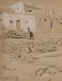 Maynard Dixon, At the Woodpile, Mixed Media