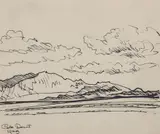 Maynard Dixon, Colorado Desert, CA, Pen & Ink