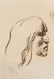 Maynard Dixon, Pima Indian, Pen & Ink