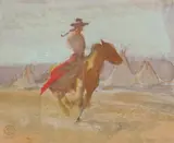 Maynard Dixon, Flathead Pony, Gouache