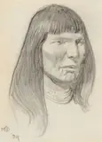 Maynard Dixon, Woman sketch, Graphite