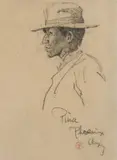 Maynard Dixon, Pima Indian, Graphite