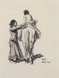 Maynard Dixon, Navajo Woman, Child and Horse