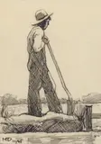 Maynard Dixon, Irrigation, Pen & Ink