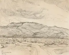 Thousand Creek Valley, Nevada by Maynard Dixon, Graphite, sold Apr 2025