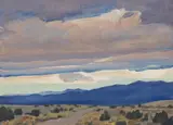 Maynard Dixon, Traveling Storm, Oil on canvas mounted to board