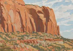 Maynard Dixon, Cliffs of Betatakin / Canyon Wall, Oil on canvas mounted to board