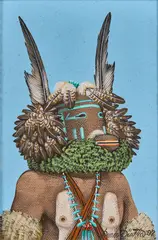 Duane Dishta, Squirrel Kachina, acrylic on canvas