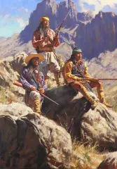 Don Oelze, Watching the Column, oil on linen