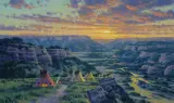 Randy Van Beek, Kiowa Hunters Camp at Palo Duro Canyon, oil on linen