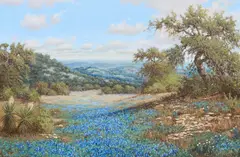 Robert Harrison, Bluebonnet Landscape, oil on canvas