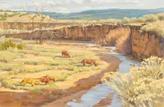 Jimmy Dyer, Near Galisteo, oil on panel