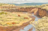 Jimmy Dyer, Near Galisteo, oil on panel