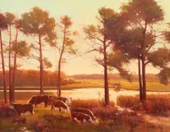 Under Tall Trees by Michael Albrechtsen, oil on canvas, sold Mar 2026