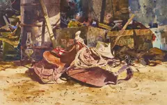 Joseph Bohler, Western Memories, watercolor