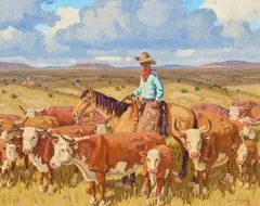 Fred Darge, The Round Up, oil on canvas