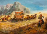Americo Makk, The Long Hot Trail, oil on canvas