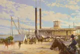 Robert Sticker, Custer at the Rosebud, oil on panel