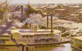 Robert Sticker, St. Louis Wharf, oil on panel