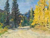 Charles Berninghaus, Dirt Road and Pines Near Taos, oil on canvas