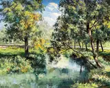 José Vives-Atsara, Brackenridge Park, San Antonio, Texas, oil on panel