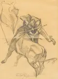 Thomas C. Lea III, Sketch of a Goring, Mexico, 1947, pencil on paper