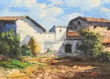 José Vives-Atsara, El Barrio - Spain, oil on masonite