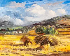 José Vives-Atsara, Summer in Spain, oil on panel