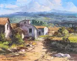 José Vives-Atsara, Countryside -- Catalonia, Spain, oil on canvas