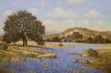 Randy Peyton, Bluebonnet Landscape, oil on canvas
