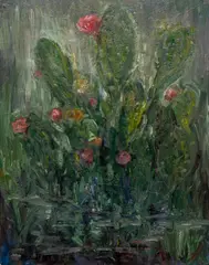 Paul Lubbering, Flowering Cactus, oil