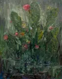 Paul Lubbering, Flowering Cactus, oil
