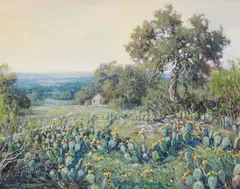 Robert Harrison, Prickly Pear Blooms, oil on canvas