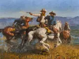 Andy Thomas, A Very Desperate Ride, oil on canvas