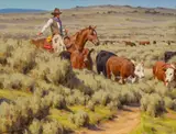 Jimmy Dyer, Through the Sage, oil on canvas