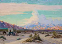The Evening Camp by Arthur Merton Hazard, oil on canvas, sold Oct 2025