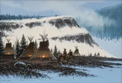 John Paul Strain, Winter on the West Rim, gouache on paper