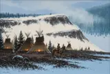 John Paul Strain, Winter on the West Rim, gouache on paper