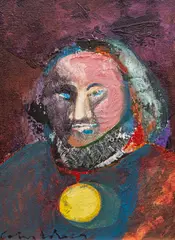 Fritz Scholder, Old Queen, 2003, oil on canvas