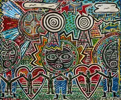 F. L. "Doc" Spellmon, Ode to the Seminole Black Indian Scouts, Brackettville, Texas, mixed media on canvas