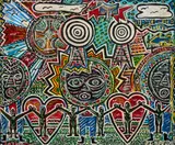F. L. "Doc" Spellmon, Ode to the Seminole Black Indian Scouts, Brackettville, Texas, mixed media on canvas