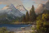 Robert Wood, Teton Sunrise, oil on canvas