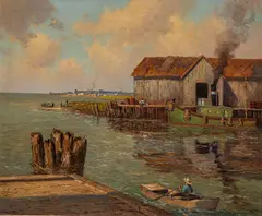 Porfirio Salinas, The Bay of Corpus Christi, 1940, oil on canvas