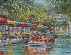 Riverwalk Reflections by Robert Hamman, oil on canvas, sold Oct 2025